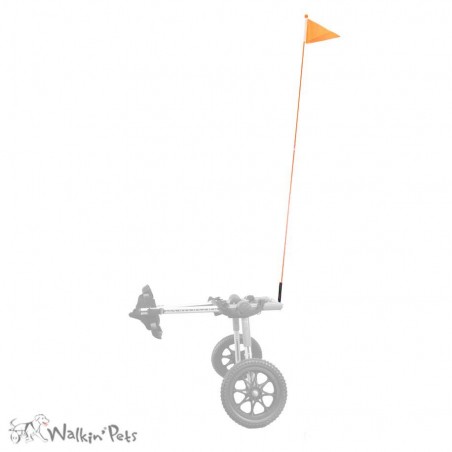 Drapeau signalisation fanion chariot roulant walkin wheels chien chats mikan