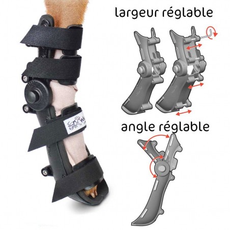 Attelle rigide articulée pour chien chat réglable Walkin Pet's Mikan