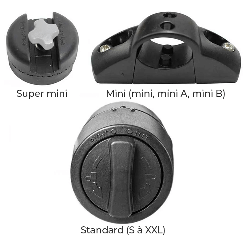 Articulation en plastique noire pour chariot roulant pour animaux Walkin'Wheels