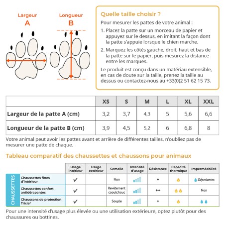 Chaussettxes confort antidérapantes et chaudes pour chien et chat