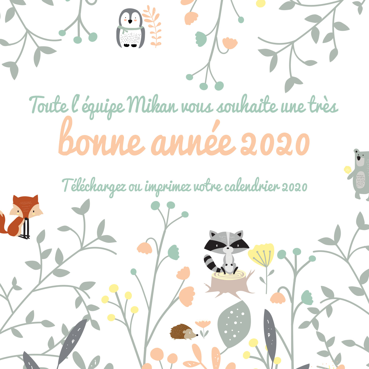 Bonne année avec Mikan - télécharger votre calendrier