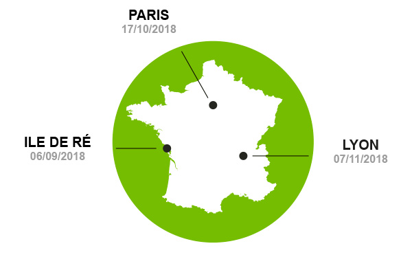 Carte des formations Laser vétérinaire fin 2018