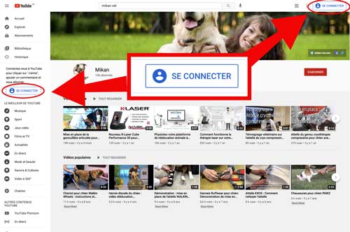 Connexion you tube